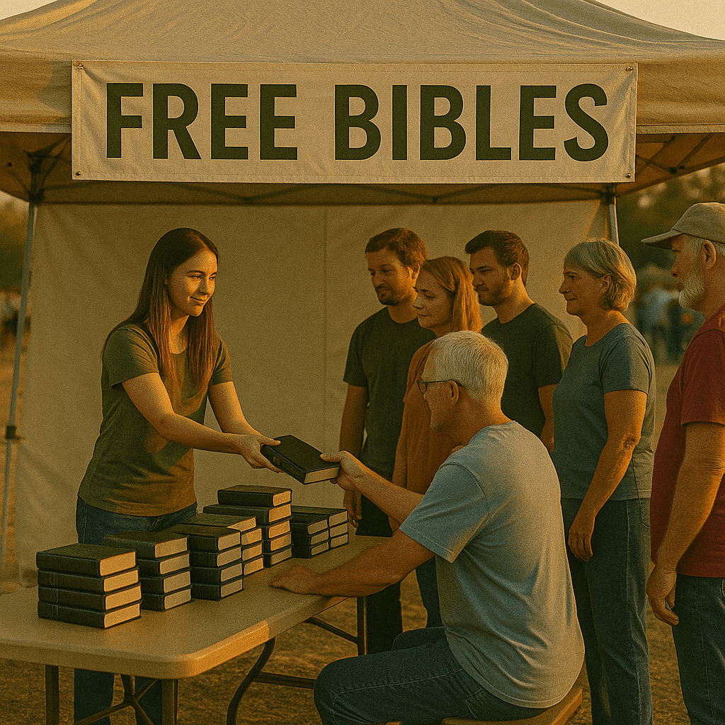 Free Bibles Tent Image